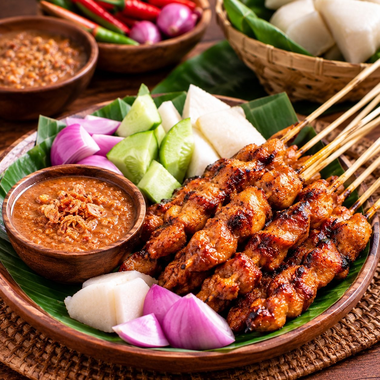 Indonesian Satay (Sate Ayam) Recipe | Authentic Grilled Chicken Skewers with Peanut Sauce