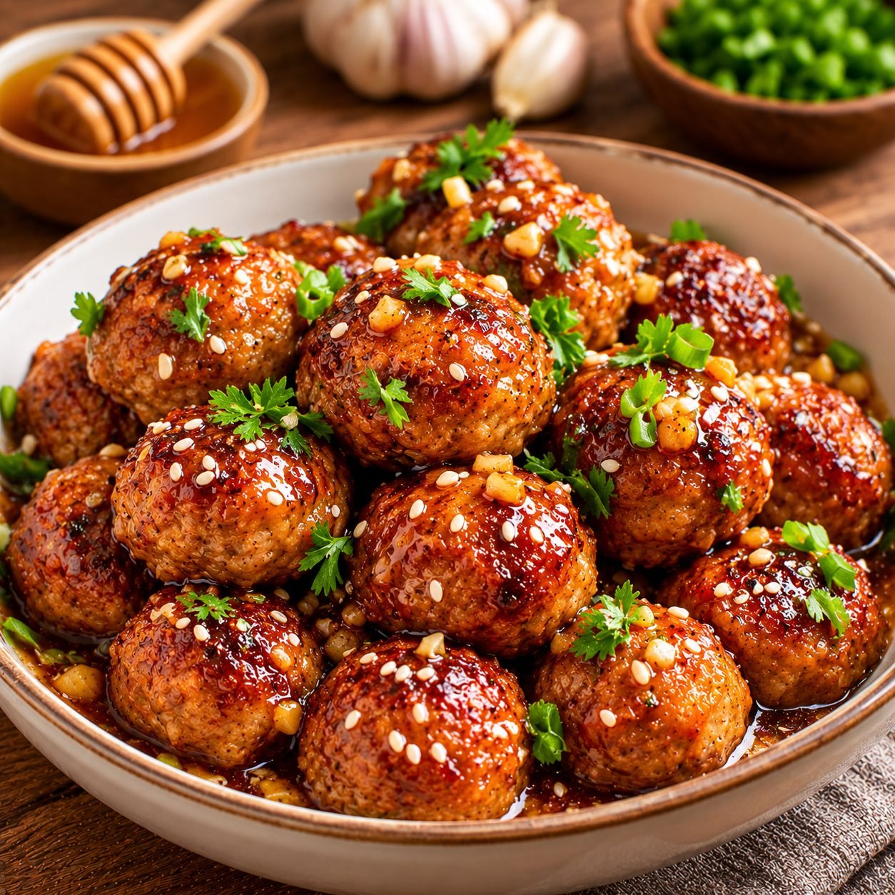 Honey Garlic Glazed Meatballs Recipe | Sweet & Savory Sticky Meatballs