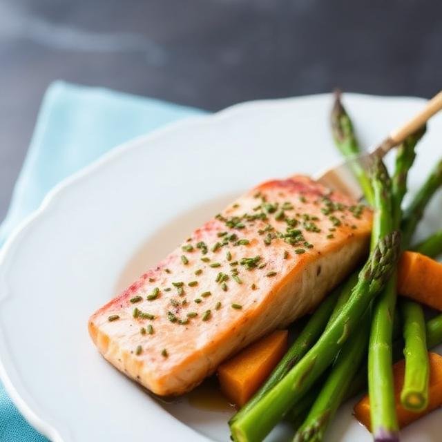 Salmon with Sweet Potato & Asparagus