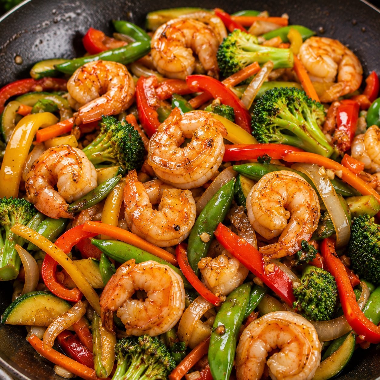 Shrimp & Vegetable Stir Fry Recipe | Healthy Garlic Shrimp Stir Fry