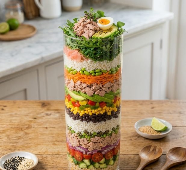 Classic Tuna Rice Bowl | Healthy Tuna Rice Salad Bowl