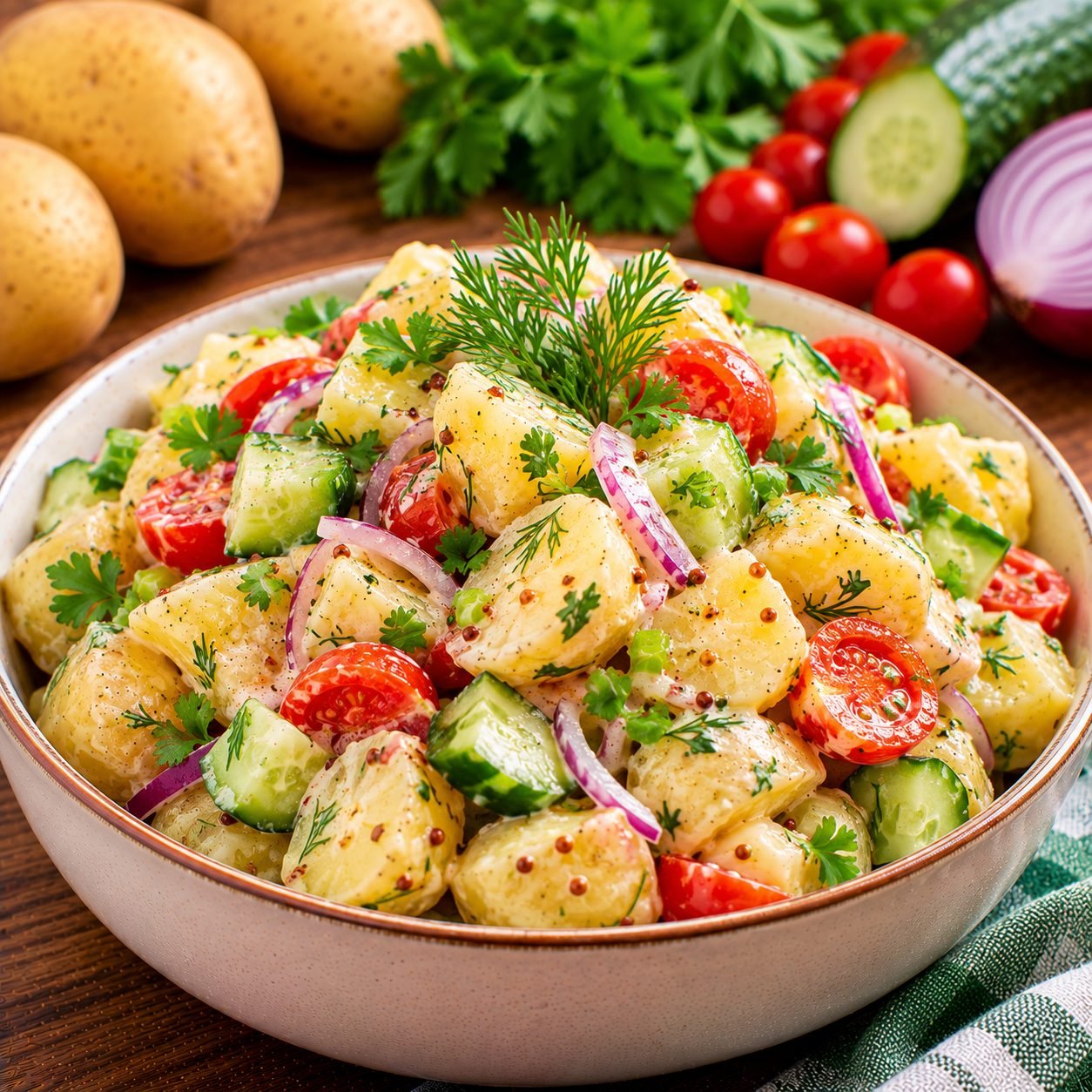 Healthy Potato Salad Recipe | Light Greek Yogurt Potato Salad