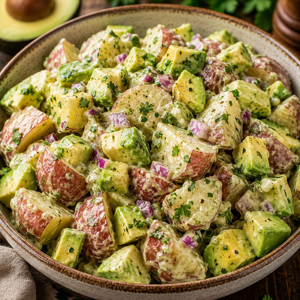 Avocado Potato Salad Recipe | Creamy Healthy Avocado Potato Salad