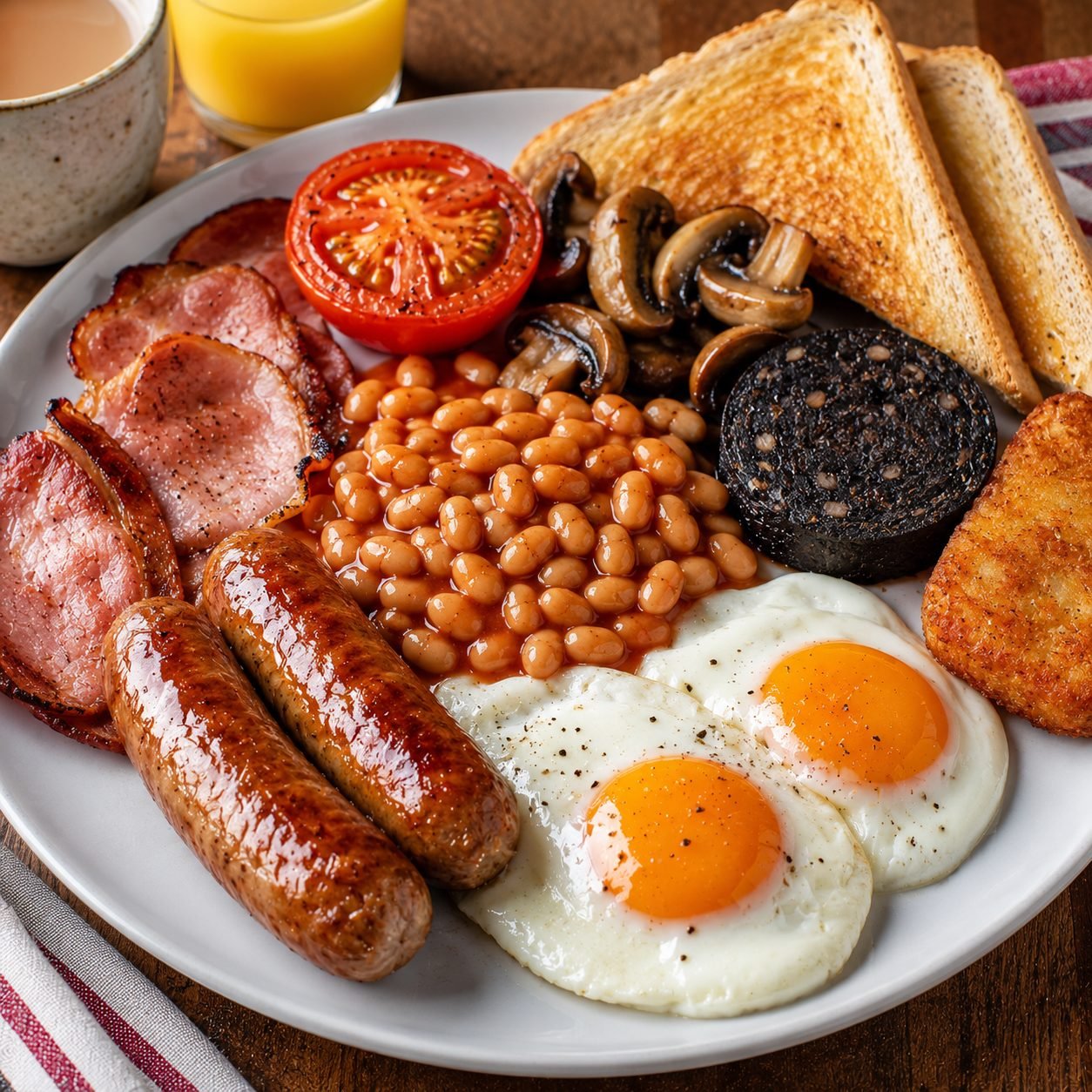 United Kingdom English Breakfast Recipe | Classic Full English Breakfast