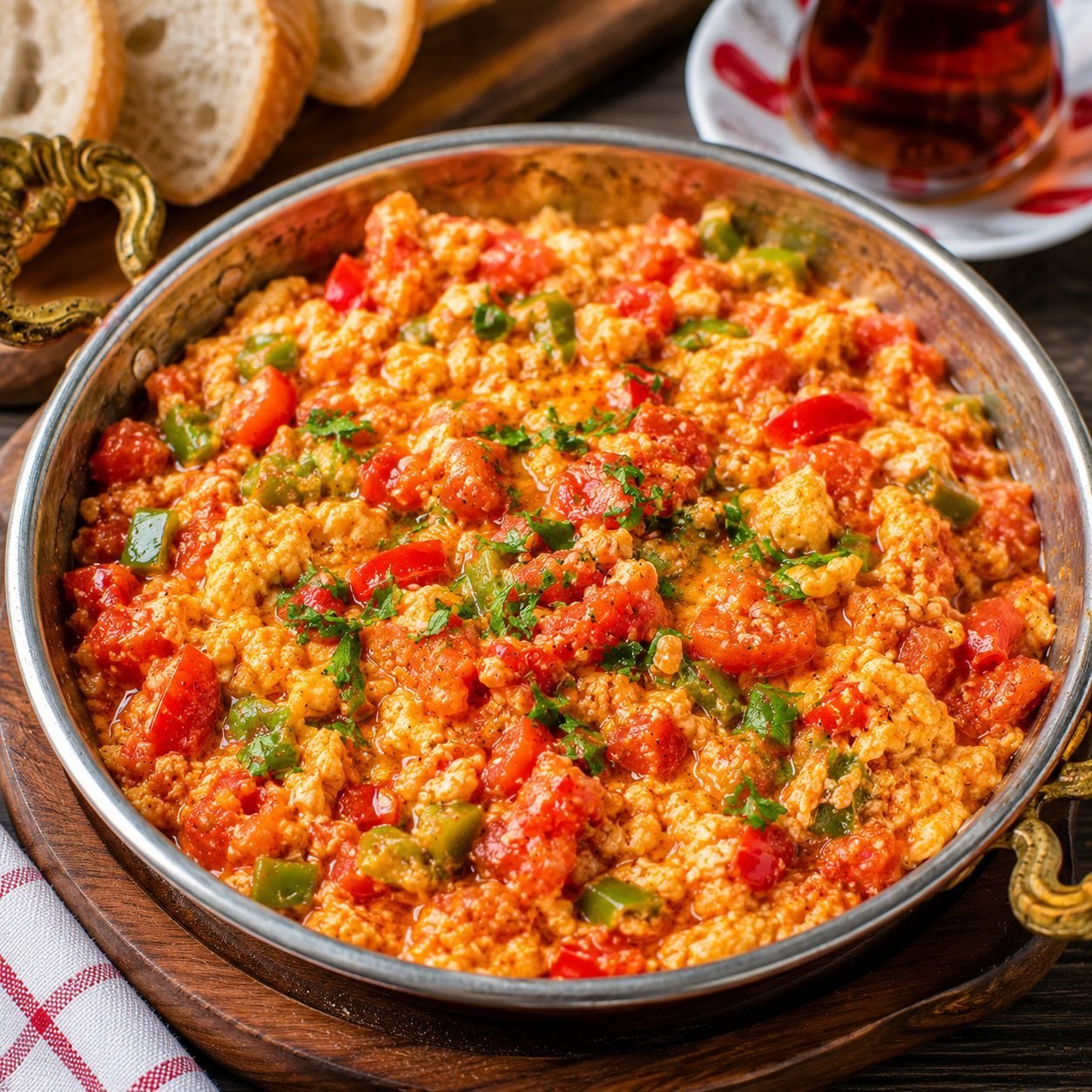 Turkish Menemen | Traditional Turkish Scrambled Eggs with Tomatoes
