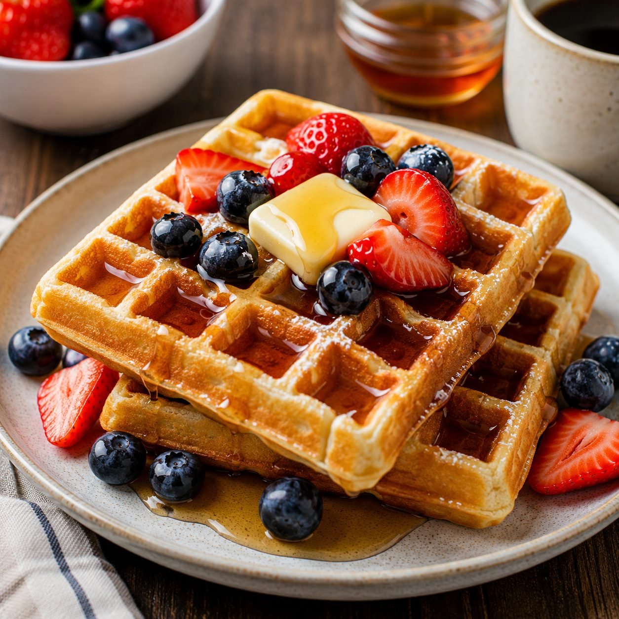Belgian Waffles | Classic Light & Crispy Belgian Waffle Recipe