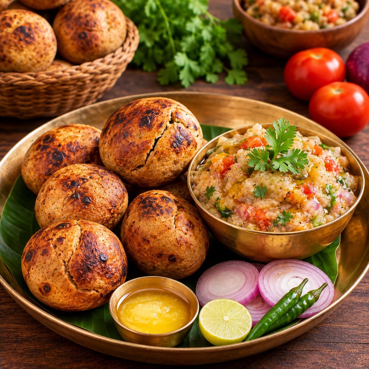 Bihar Litti Chokha Recipe | Authentic Bihari Stuffed Litti with Chokha