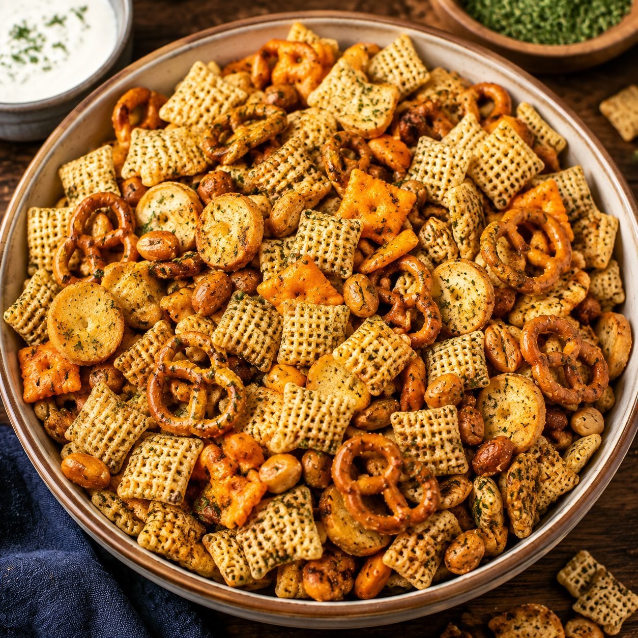 Ranch Chex Mix | Crunchy Savory Ranch Snack Mix Recipe