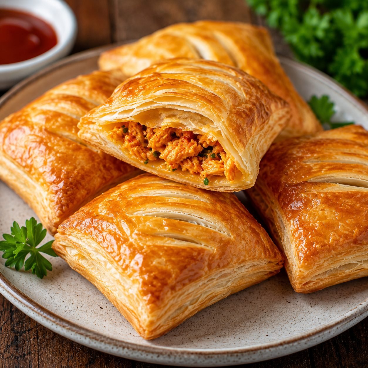 Chicken Puff | Flaky Golden Chicken Puff Pastry Recipe