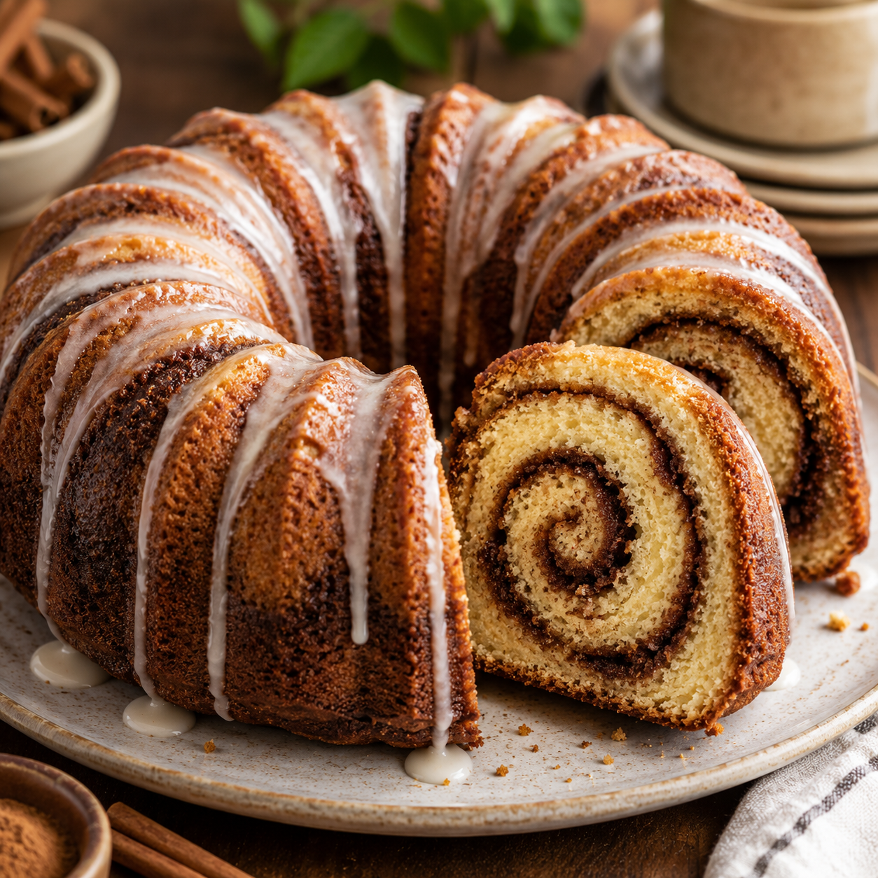 Cinnamon Swirl Bundt Cake Recipe | Moist & Buttery Cinnamon Cake