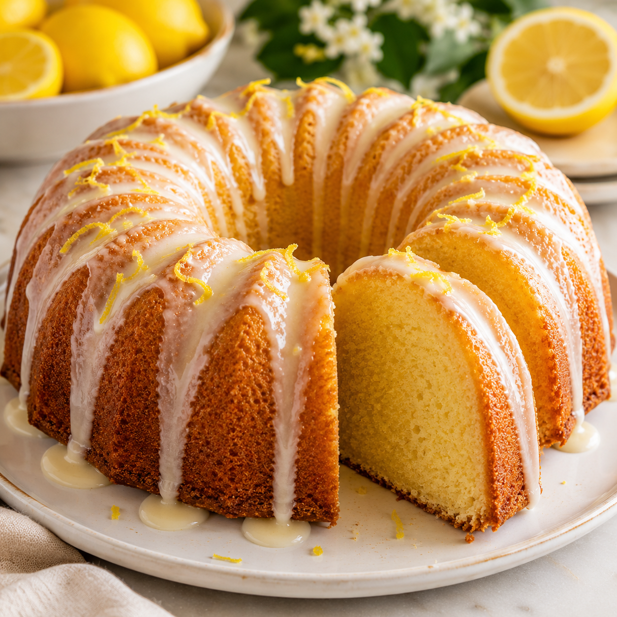 Lemon Bundt Cake | Moist, Zesty & Refreshing Lemon Cake Recipe