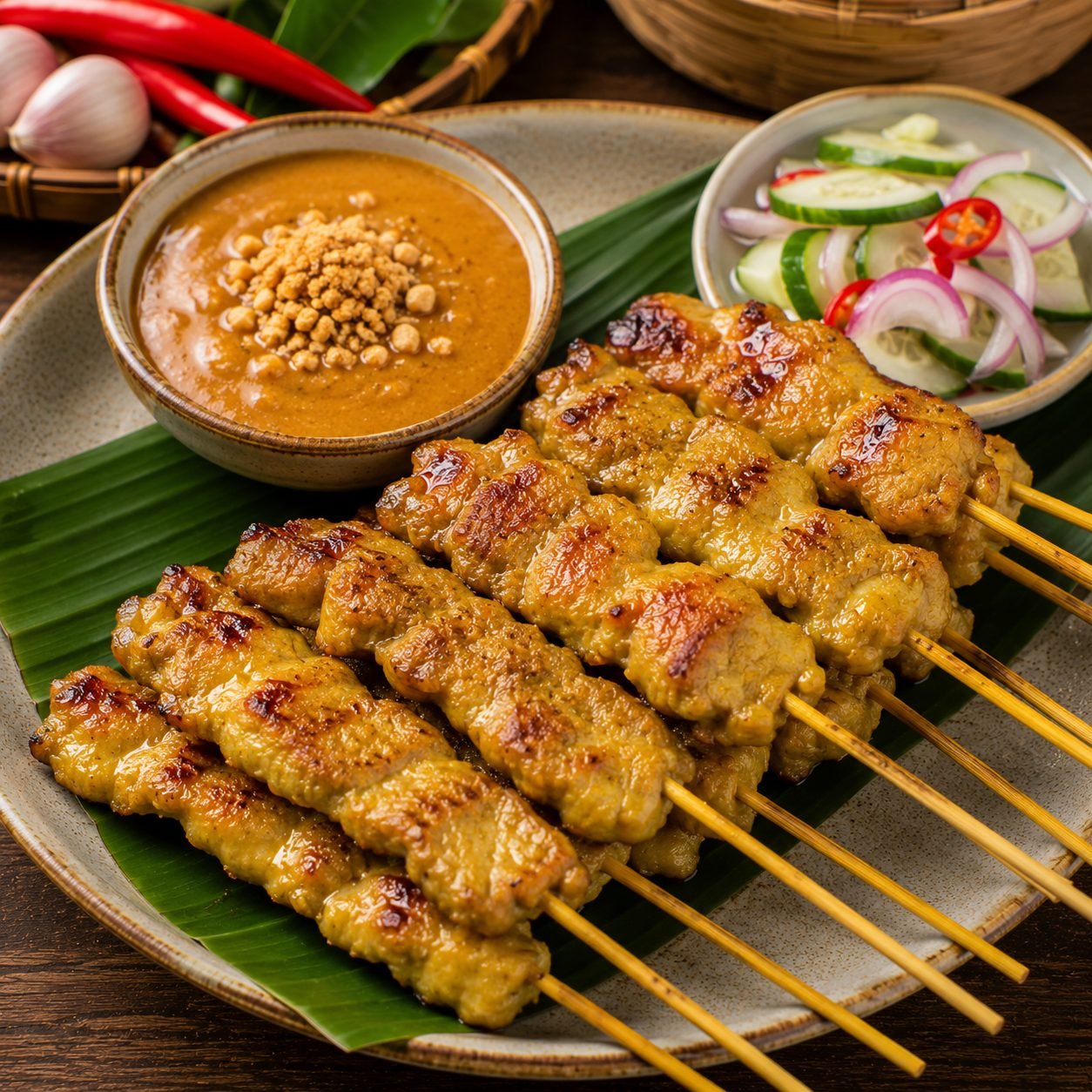 Thai Moo Satay Recipe | Authentic Thai Pork Satay with Peanut Sauce