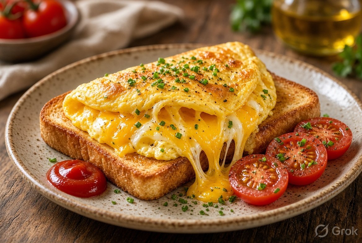 Cheese Omelette Toast