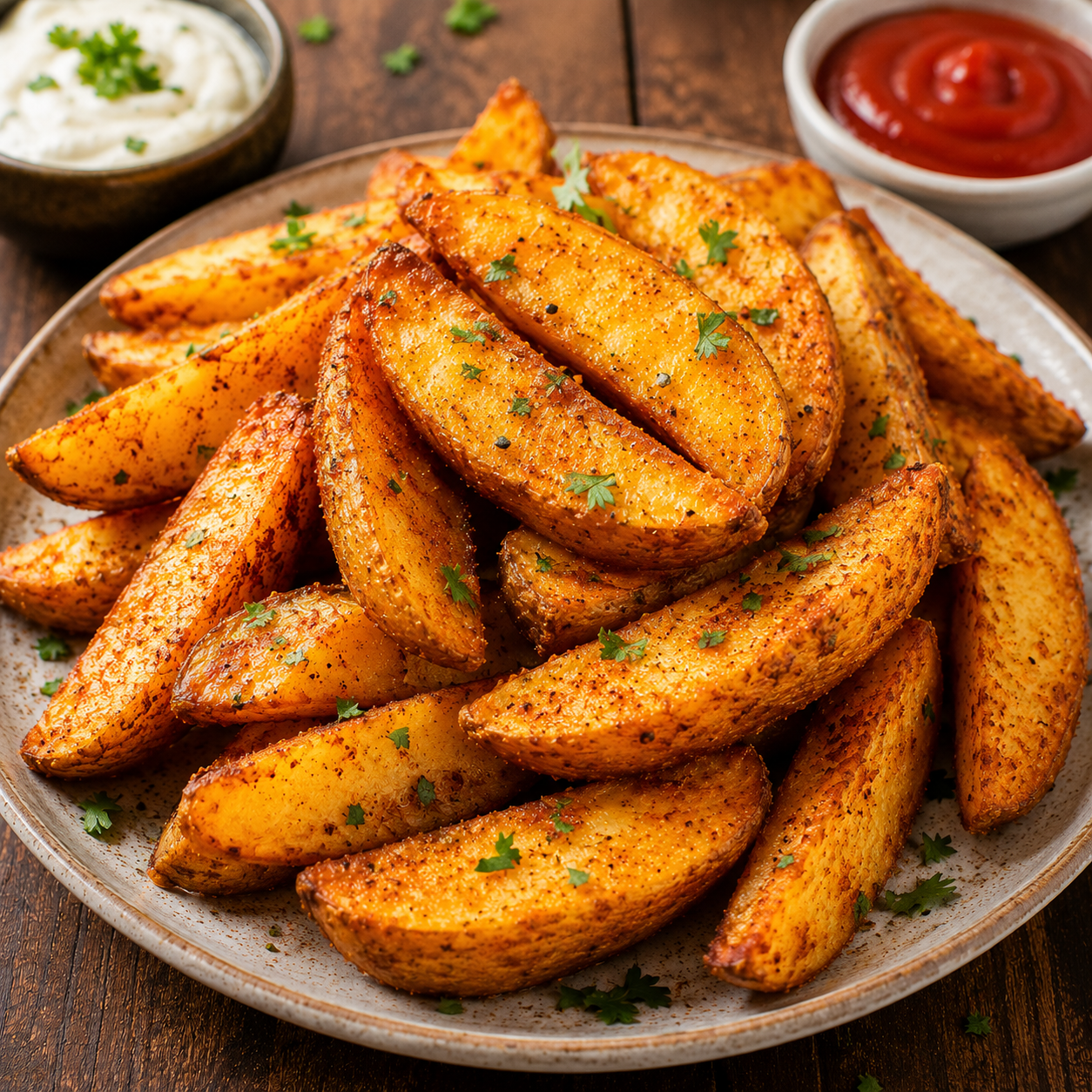 Crispy Potato Wedges Recipe | Easy Oven-Baked Seasoned Potato Wedges