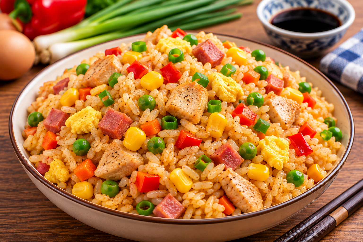 American Fried Rice Recipe | Easy Classic Chicken Fried Rice