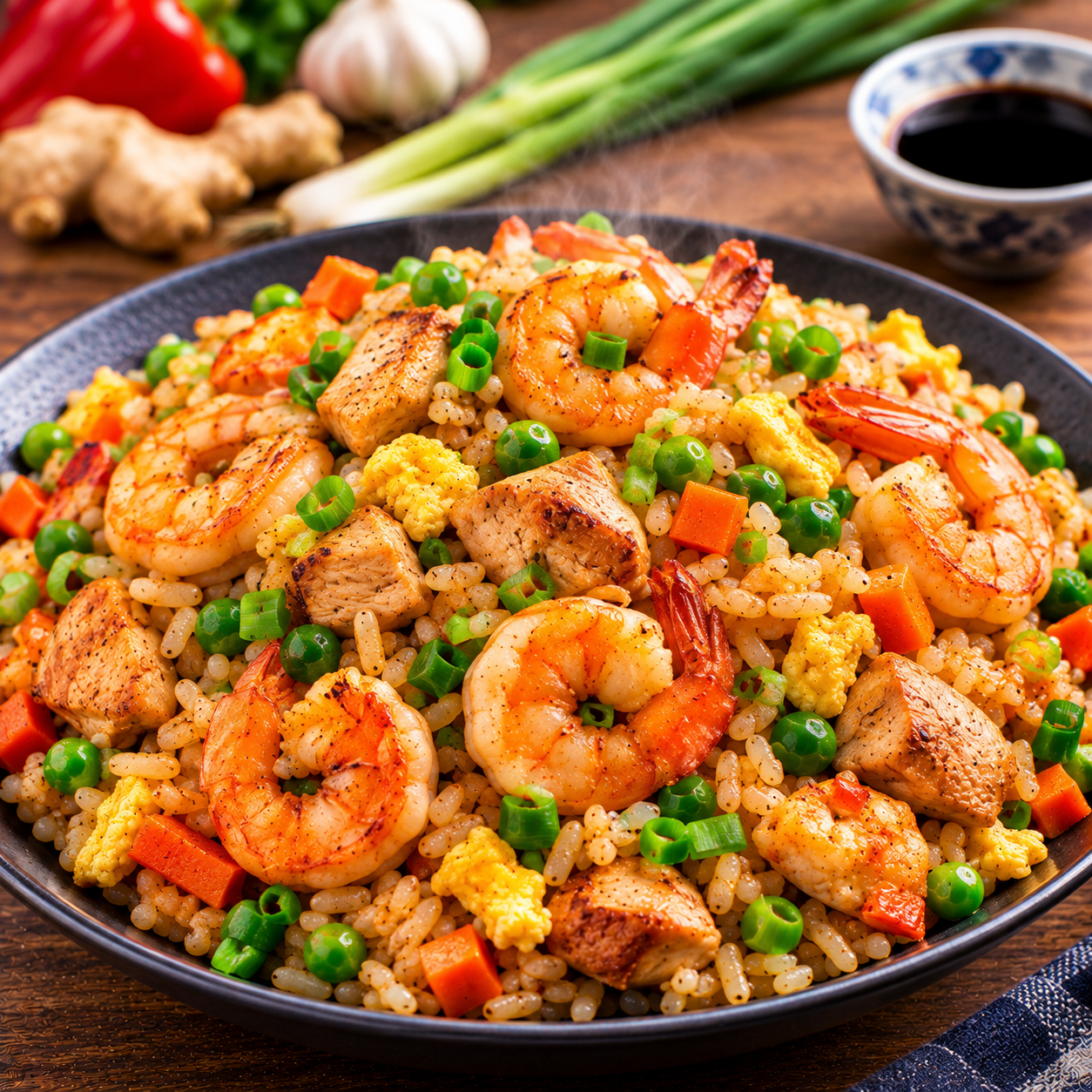 Chicken & Shrimp Fried Rice | Flavorful Chinese-Style One-Pan Rice