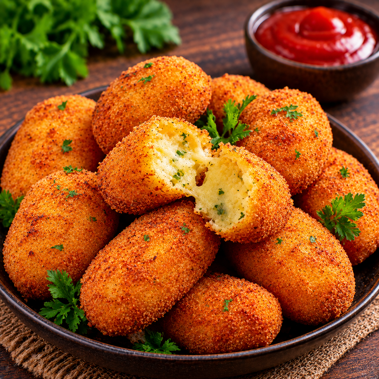 Potato Croquettes | Crispy Golden Stuffed Potato Croquettes