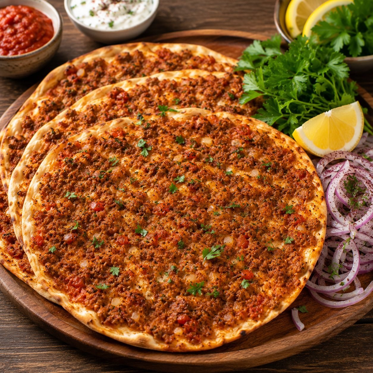 Turkish Lahmacun Recipe | Crispy Turkish Flatbread with Spiced Meat
