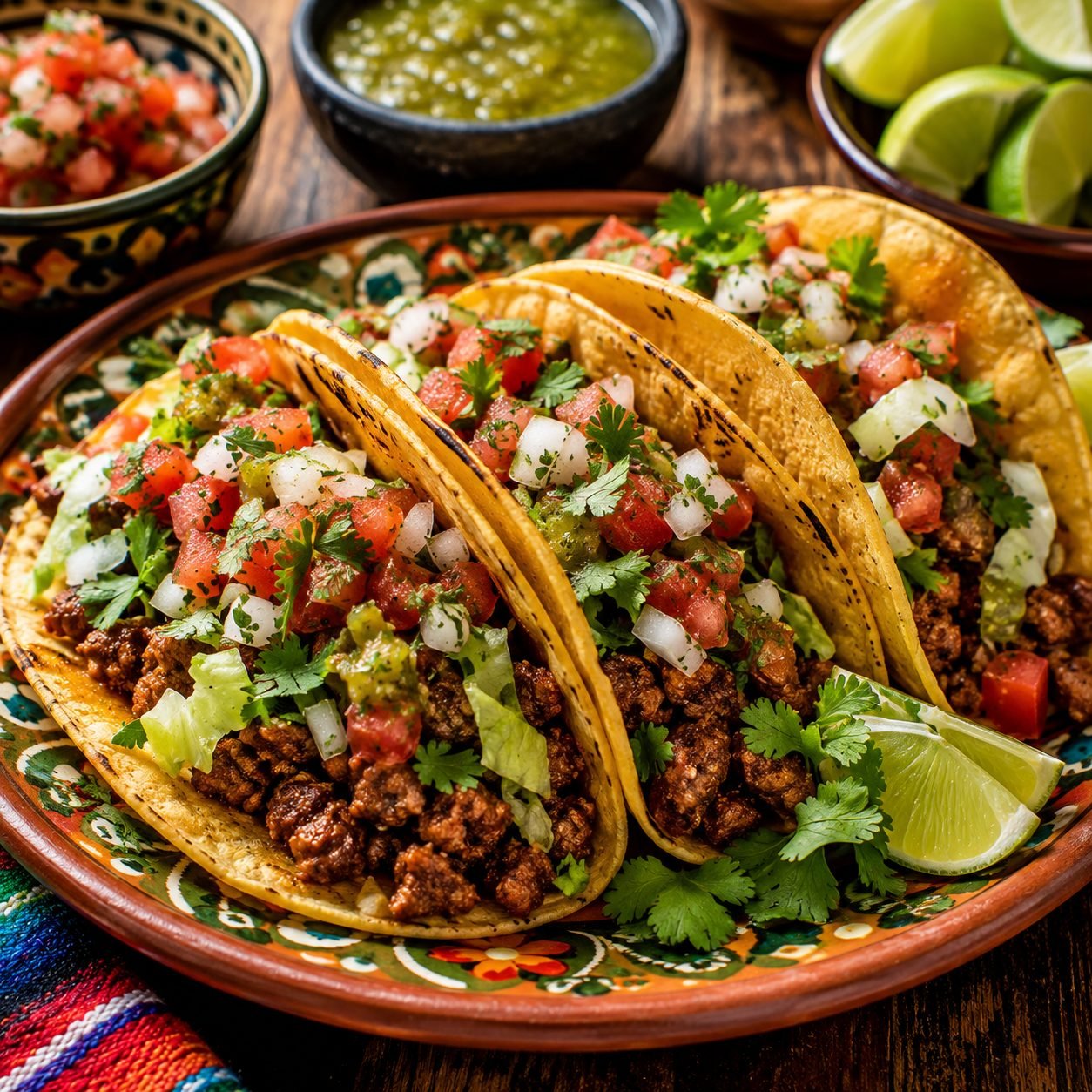 Mexican Tacos | Classic Mexican Beef Tacos with Fresh Toppings