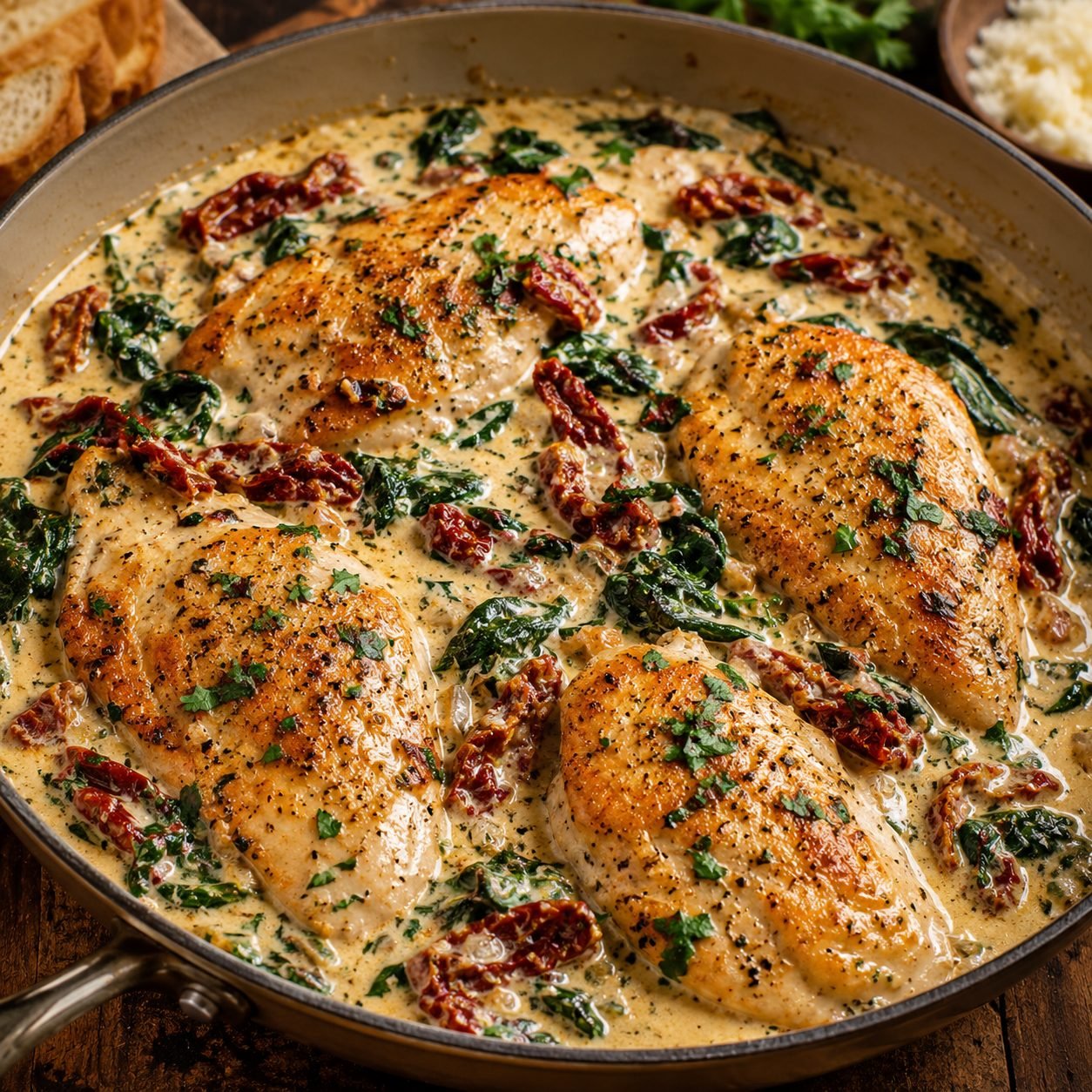 Italian Tuscan Chicken | Creamy Sun-Dried Tomato Chicken