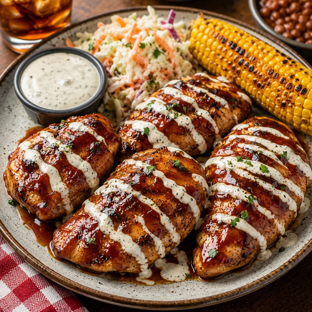 American BBQ Ranch Chicken Recipe | Juicy Grilled Chicken with BBQ Ranch Sauce