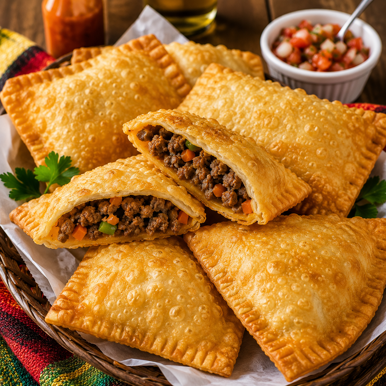 Brazilian Pastel | Crispy Deep-Fried Stuffed Pastries