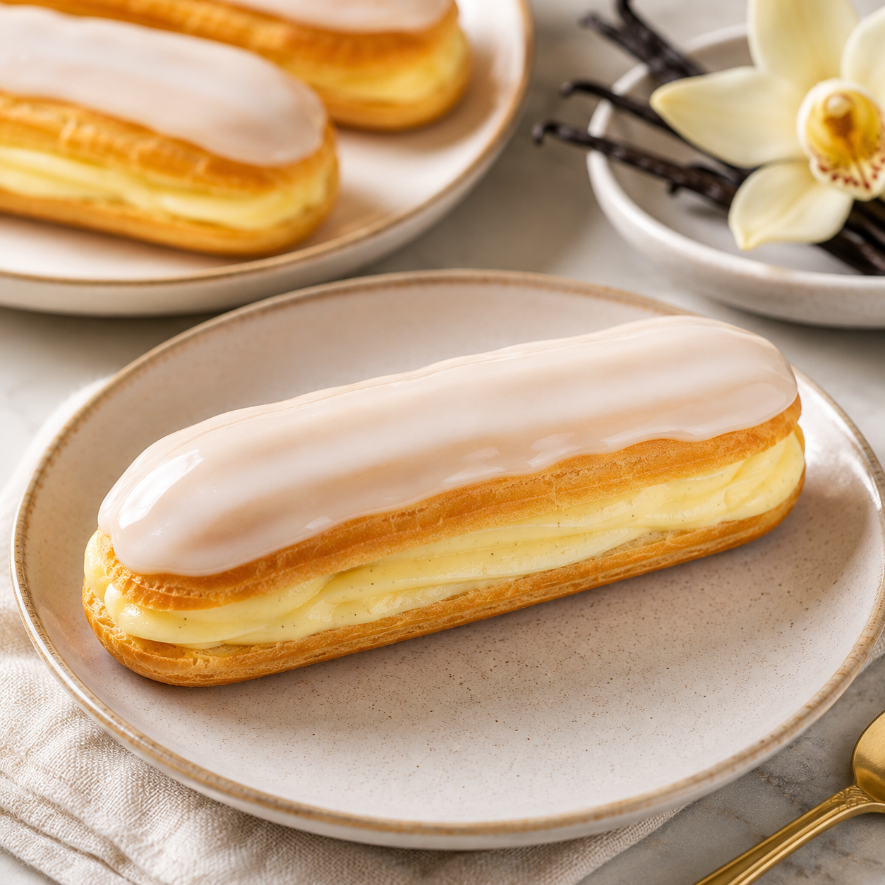 Vanilla Éclair Recipe | Classic French Pastry with Vanilla Cream Filling