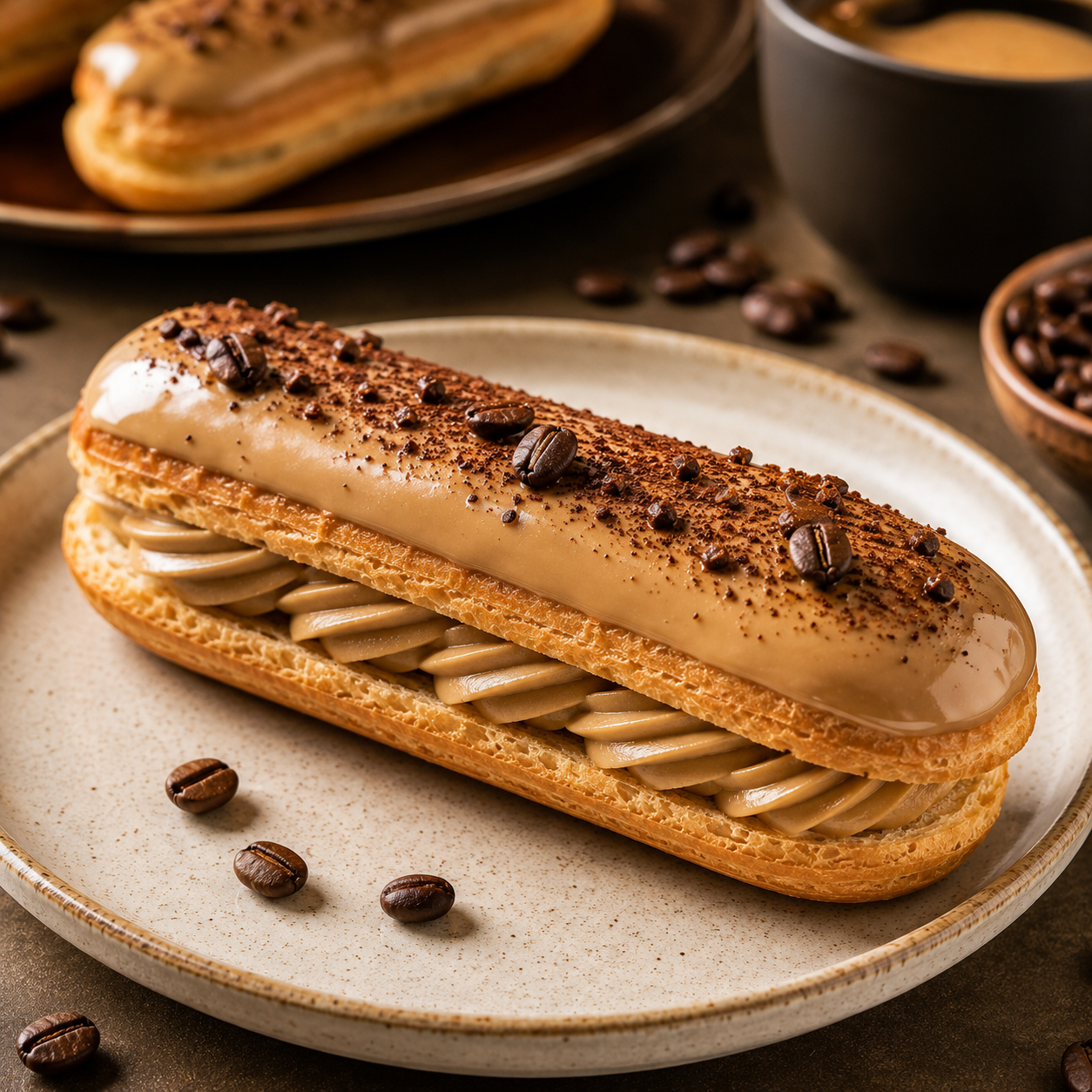 Coffee Éclair | Elegant French Pastry with Creamy Coffee Filling
