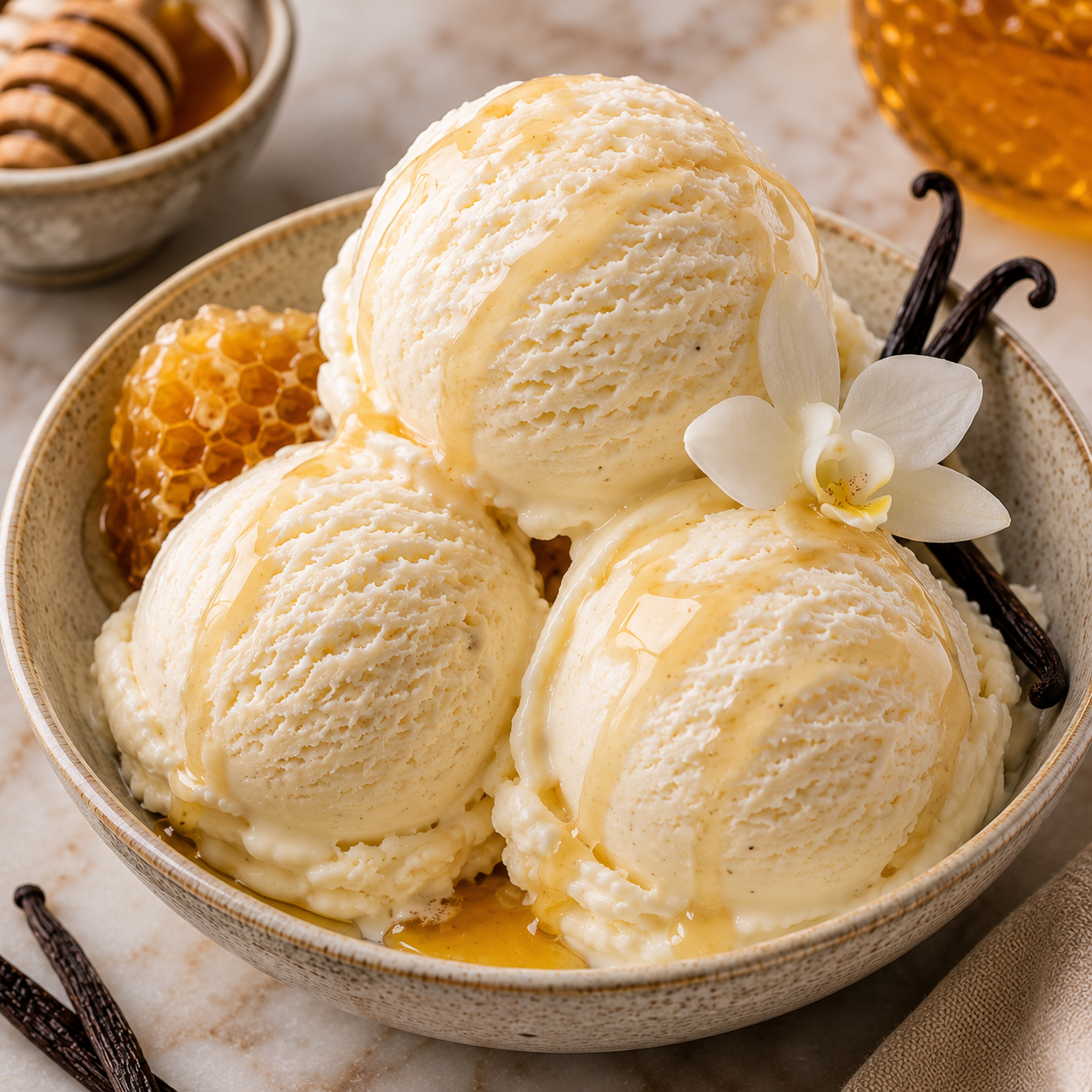 Honey Vanilla Ice Cream Recipe | Creamy, Smooth & Naturally Sweet