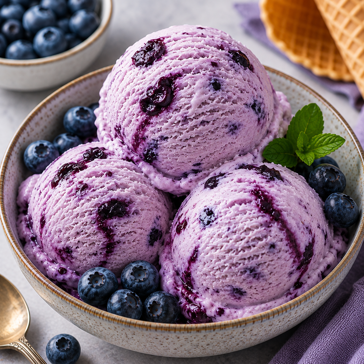 Blueberry Ice Cream Recipe | Creamy, Fresh & Easy Homemade Ice Cream