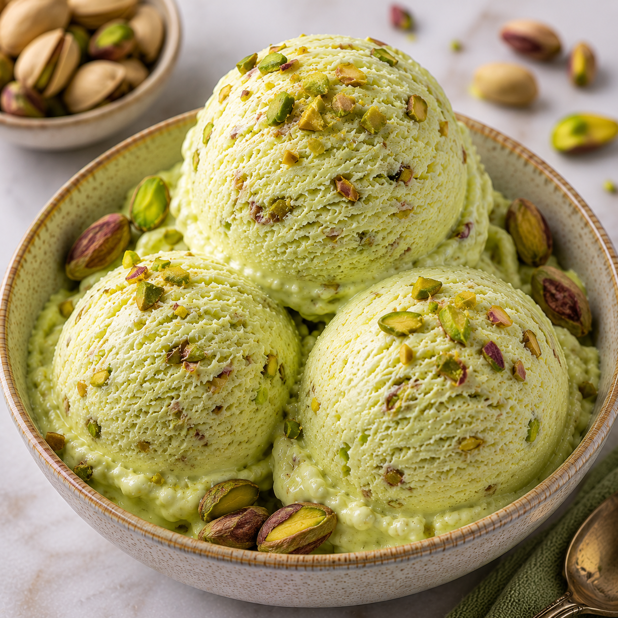 Pistachio Ice Cream | Creamy, Nutty & Rich Homemade Dessert