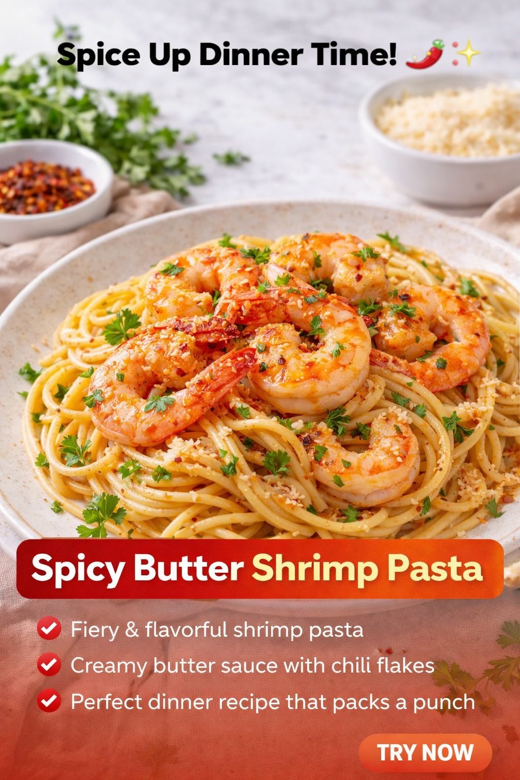 Spicy Butter Shrimp Pasta Recipe | Easy Creamy & Spicy Seafood Pasta